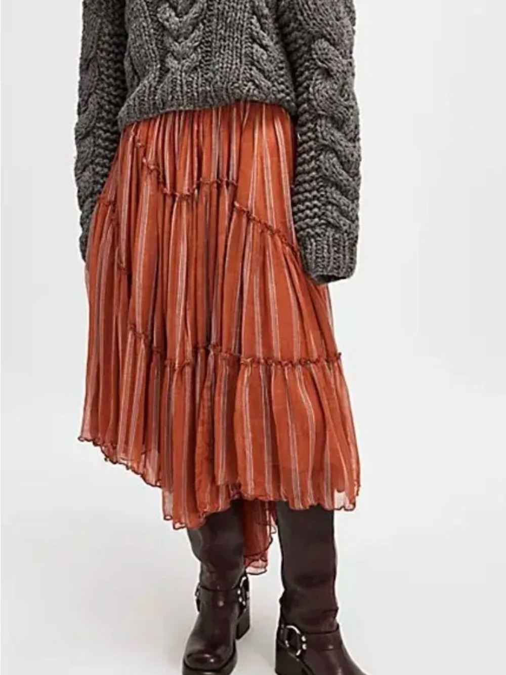 FREE PEOPLE $128 TIERED EMBER SKIRT